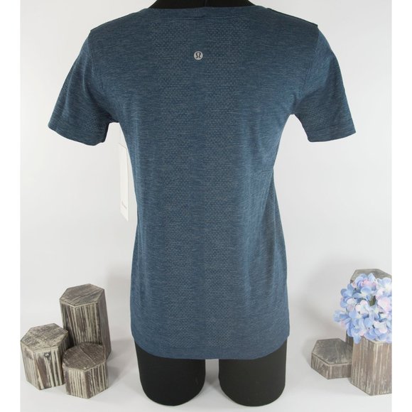 Lululemon Blue Swiftly Relaxed Short Sleeve Top 4 - Picture 2 of 5